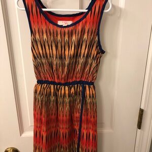 Colorful Kids Dress with Orange and Blue Pattern